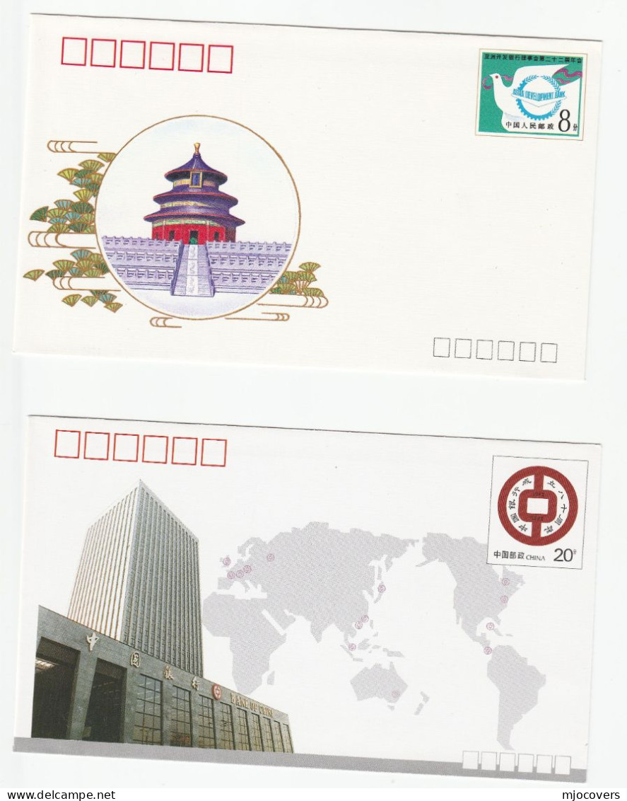 3 Diff China BANKING  Postal STATIONERY COVERS Stamps Cover Bank Finance - Omslagen