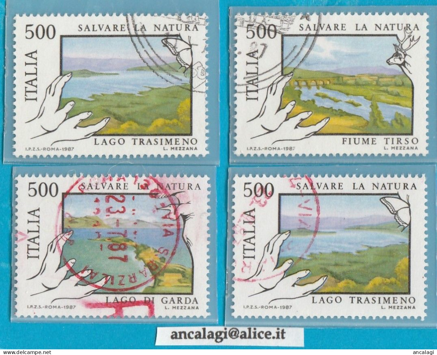 USATI ITALIA 1987 - Ref.0554 "SALVAGUARDIA DELLA NATURA" Serie Di 4 Val. - - 1981-90: Usati