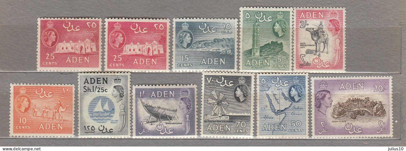 ADEN 1933-1959 Elizabeth II MLH (**/*) #34075 - Aden (1854-1963)