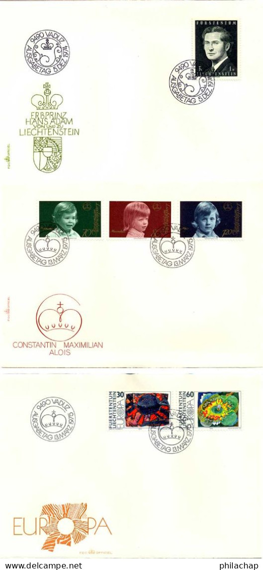 Liechtenstein FDC 1975 Yvert 562 / 567 (o) B Oblitere(s) - FDC