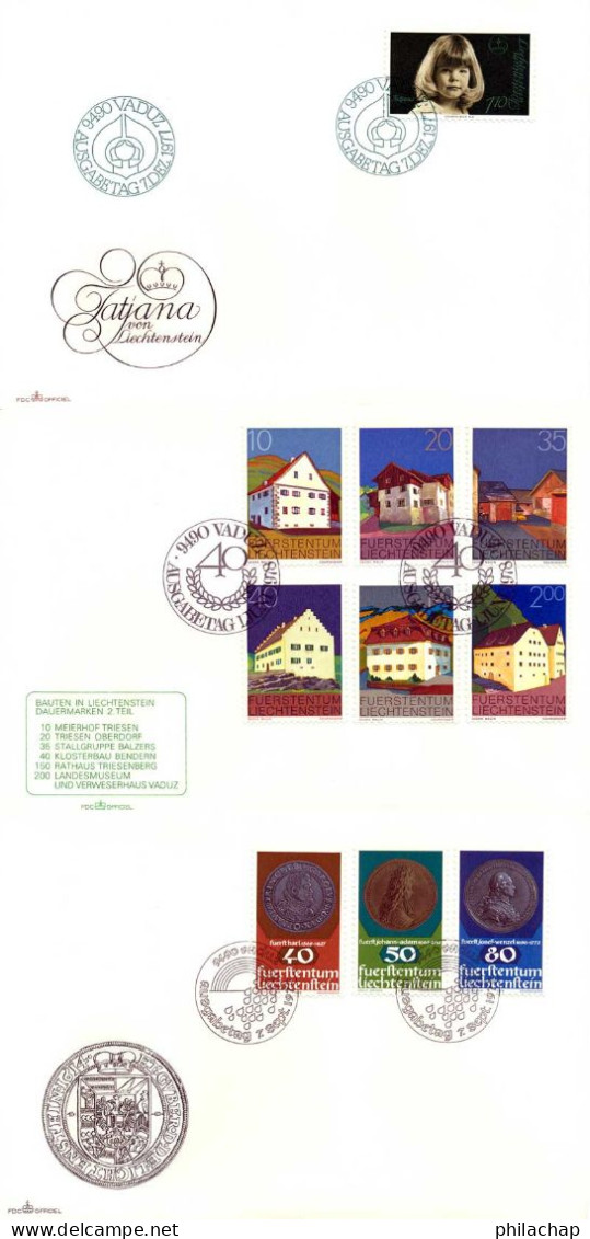Liechtenstein FDC 1978 Yvert 628-641/646-651/653 (o) B Oblitere(s) - FDC