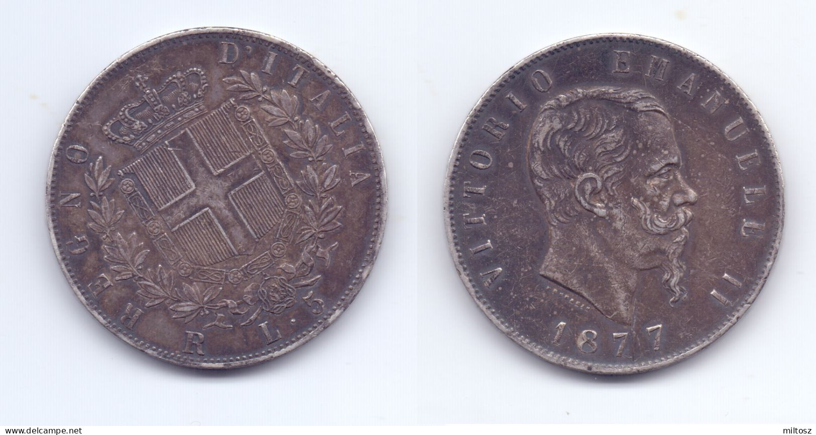 Italy 5 Lire 1877 R - 1861-1878 : Victor Emmanuel II