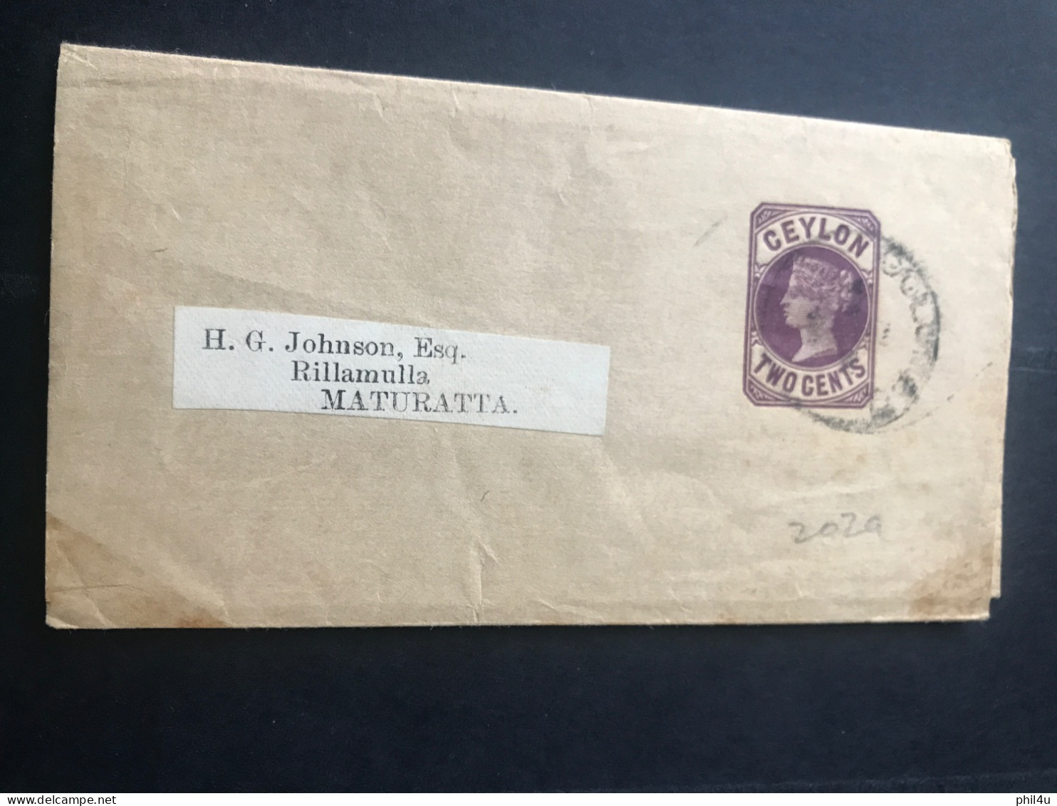 2 Different Ceylon QV Used Covers Maturatta Plus See Photos - Sri Lanka (Ceylon) (1948-...)