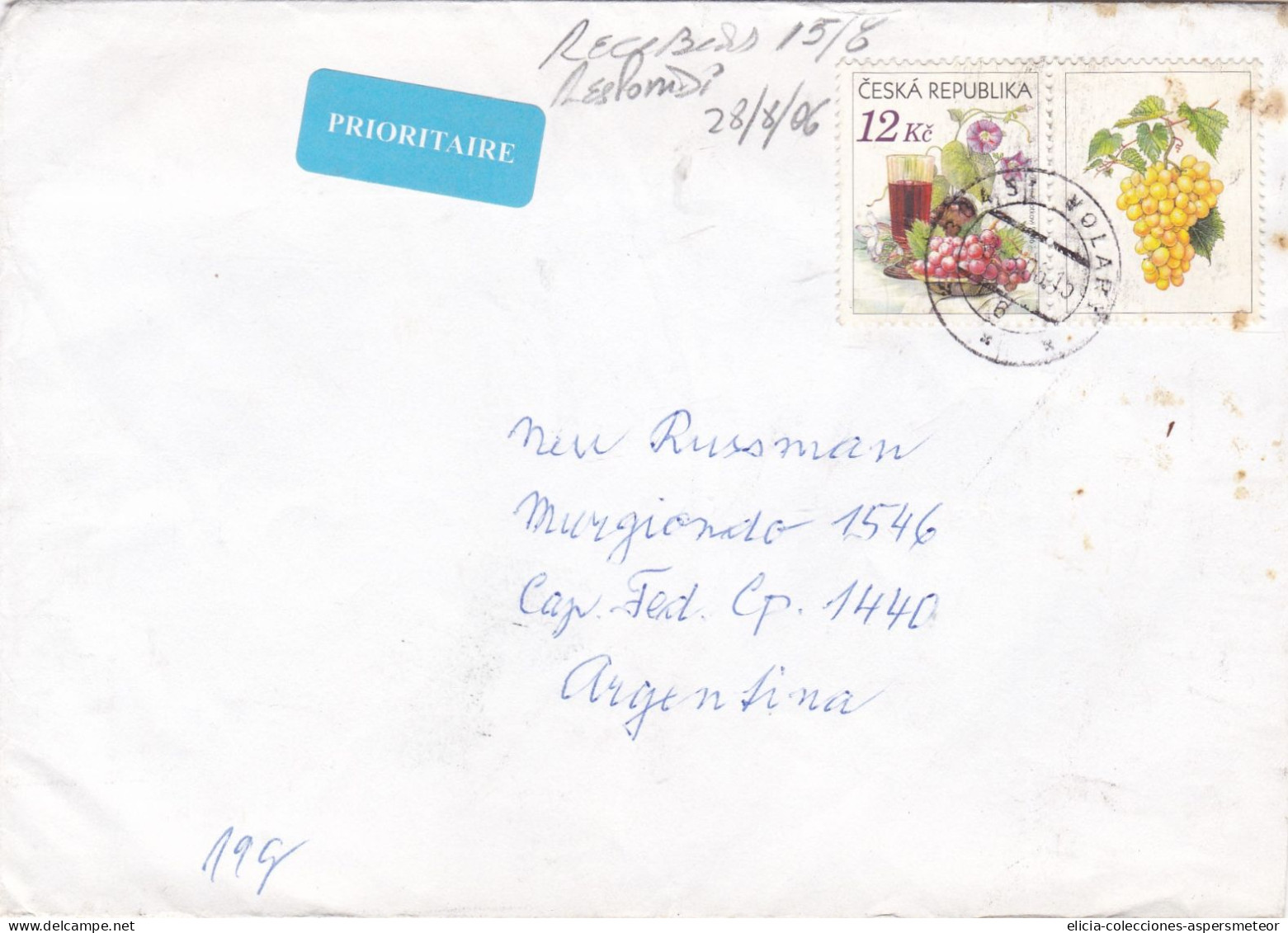 Czech Republic - 2006 - Letter - Sent From Volary To Argentina - Caja 30 - Cartas & Documentos