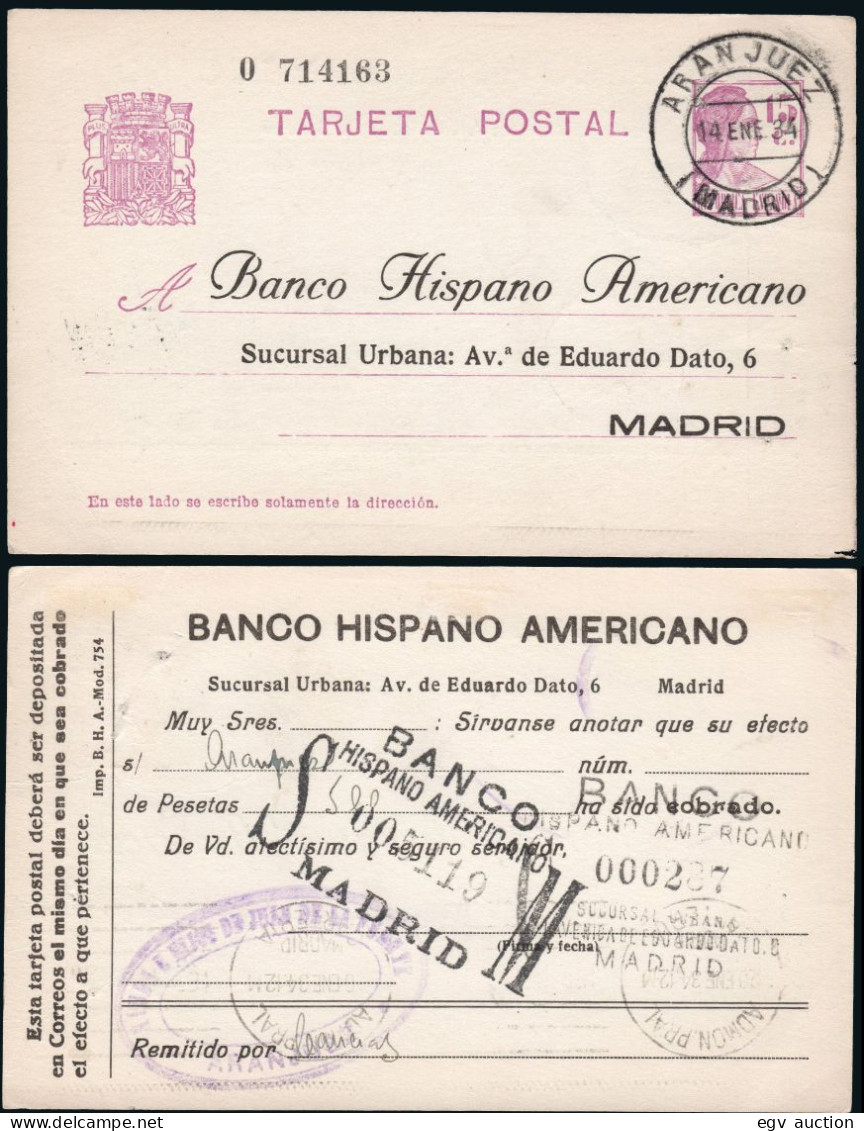 Madrid - Edi O EP 69ip (sobre Impresión Privada) - Mat "Aranjuez 14/Ene./34" - 1931-....