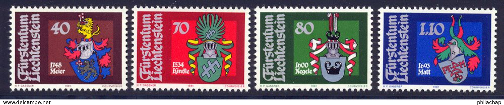 Liechtenstein 1981 Yvert 707 / 710 ** TB - Unused Stamps