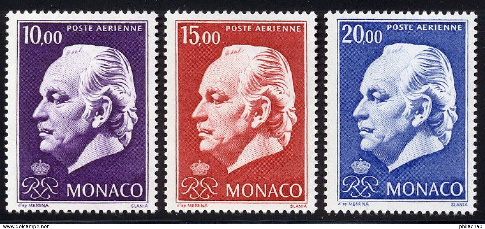 Monaco PA 1974 Yvert 97 / 99 ** TB Coins De Feuille Avec Dates - Airmail