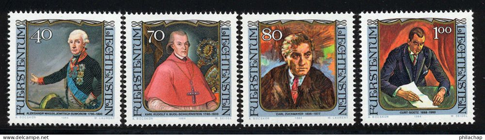 Liechtenstein 1984 Yvert 780 / 783 ** TB - Unused Stamps