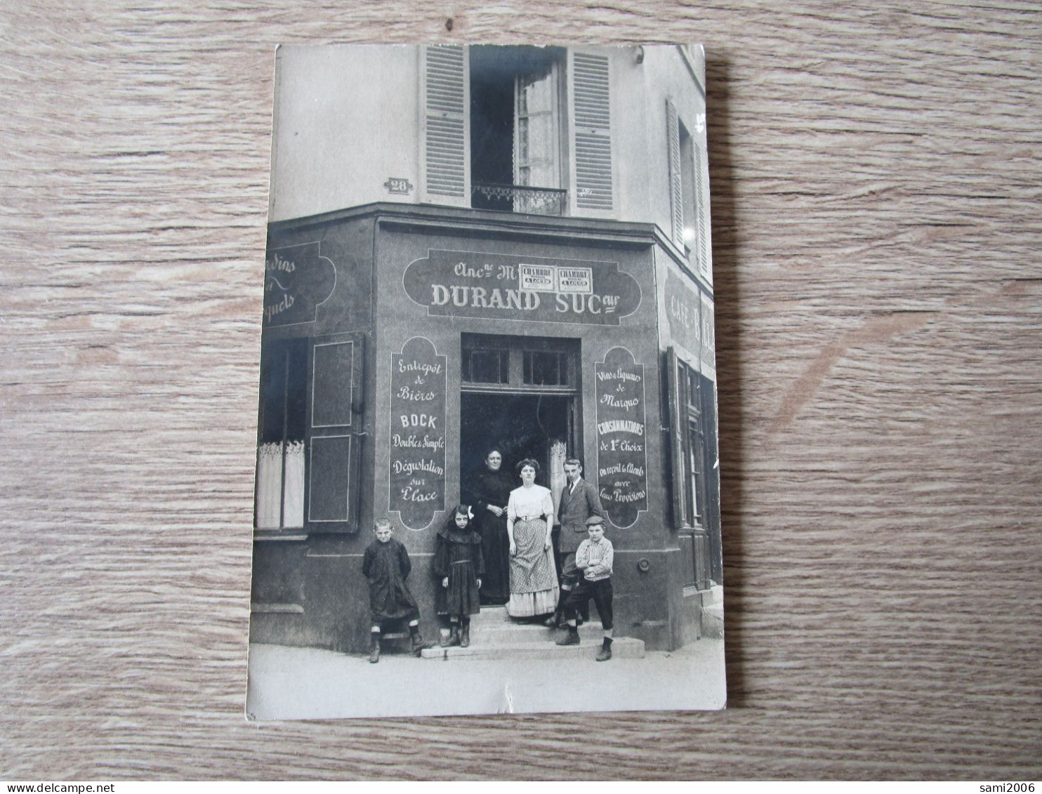 CPA PHOTO COMMERCE DURAND MAGASIN ENTREPOT ANIMEE ENFANTS - Winkels