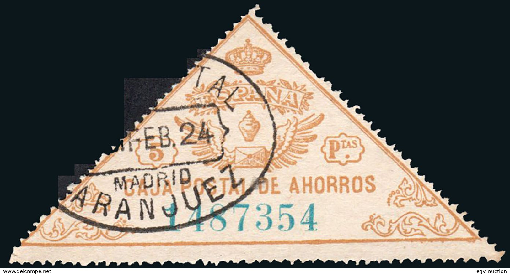 Madrid - Caja Postal Ahorros - Gálvez 5 - Mat "Giro Postal - Aranjuez" - Steuermarken