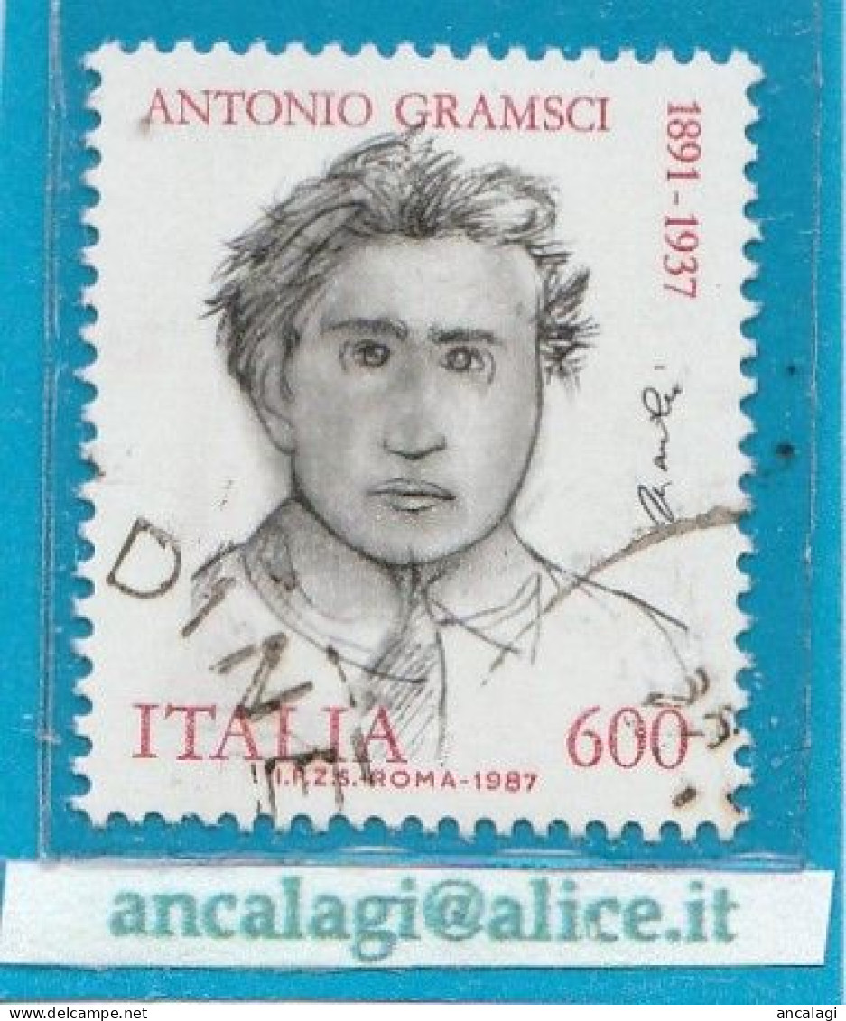 USATI ITALIA 1987 - Ref.0555 "ANTONIO GRAMSCI" 1 Val. - - 1981-90: Usati