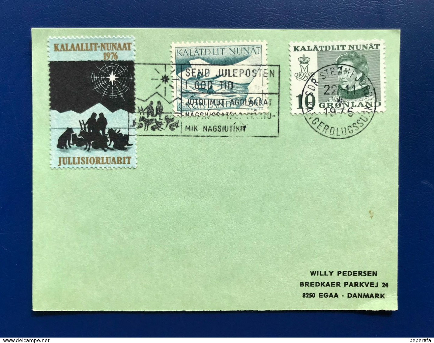 Denmark, Greenland GRØNLAND 1976, POSTCARD With Christmas Stamp RARE - FDC