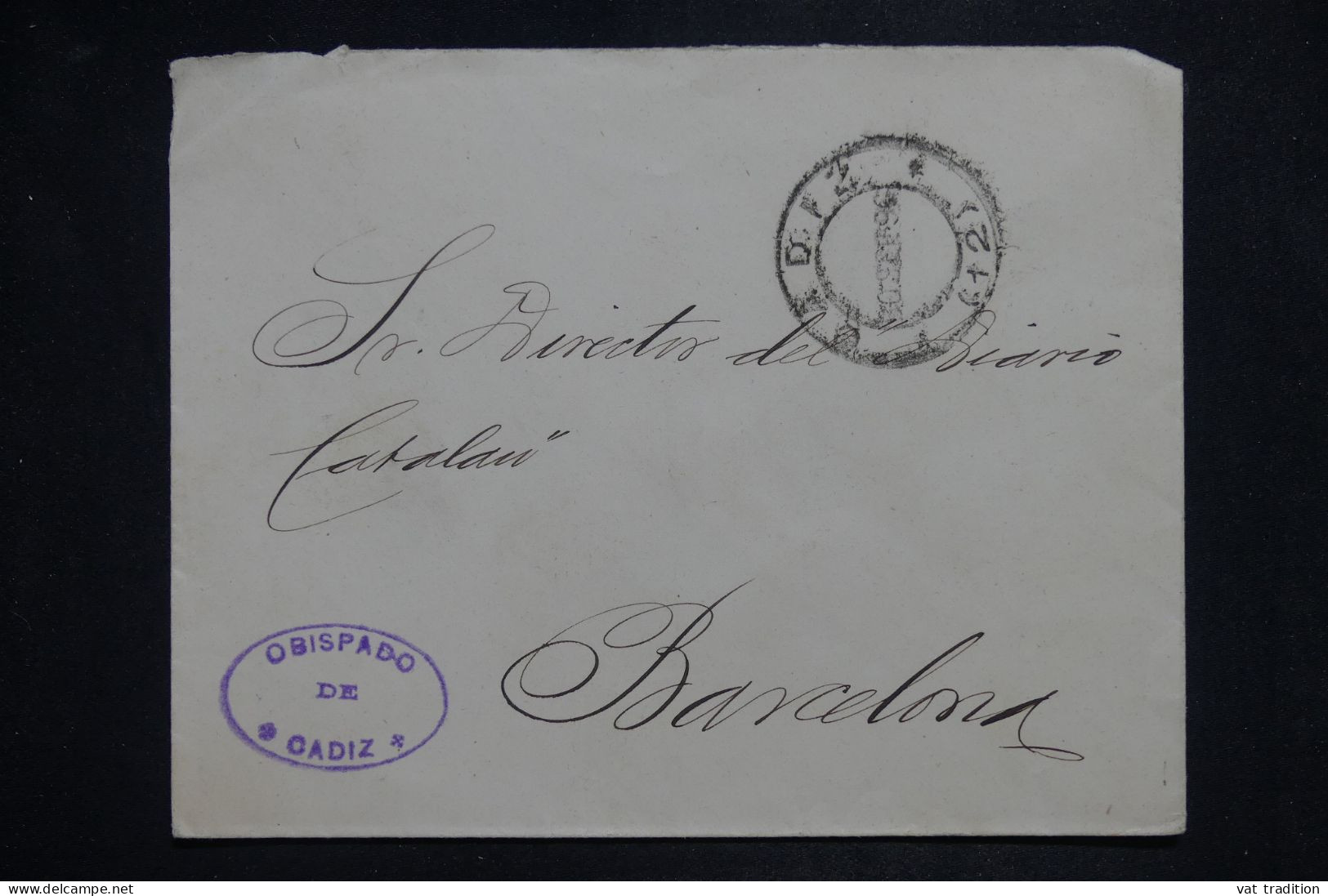 ESPAGNE - Enveloppe De L’évêché De Cadix Pour Barcelone - L 151592 - Briefe U. Dokumente