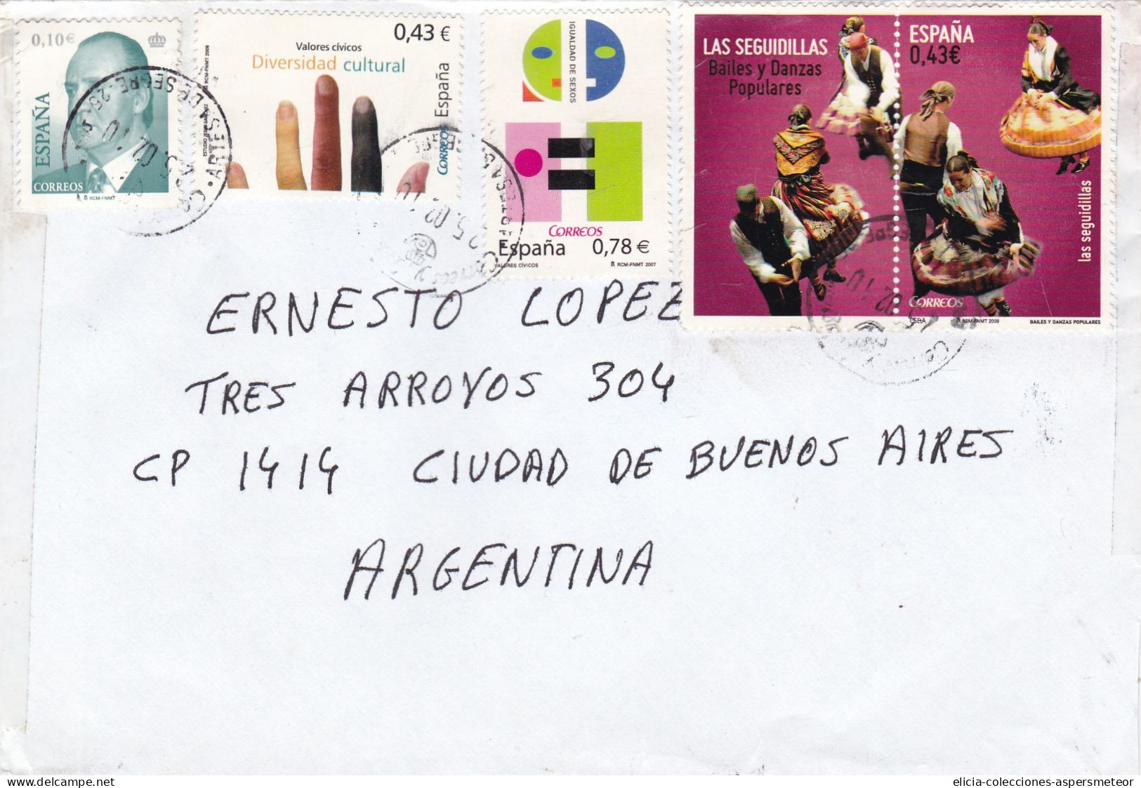 Spain - 2010 - Letter - Sent From Lleida To Buenos Aires, Argentina - Caja 30 - Storia Postale