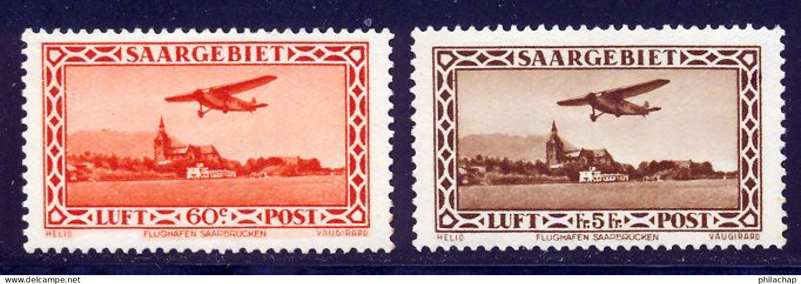 Sarre PA 1932 Yvert 3 / 4 * TB Charniere(s) - Airmail