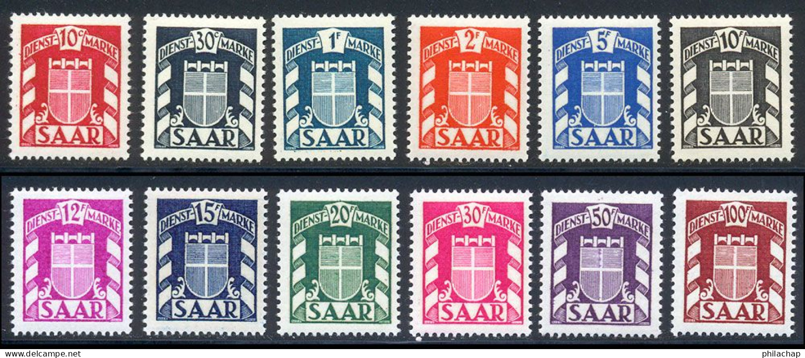 Sarre Service 1949 Yvert 27 / 38 ** TB - Oficiales