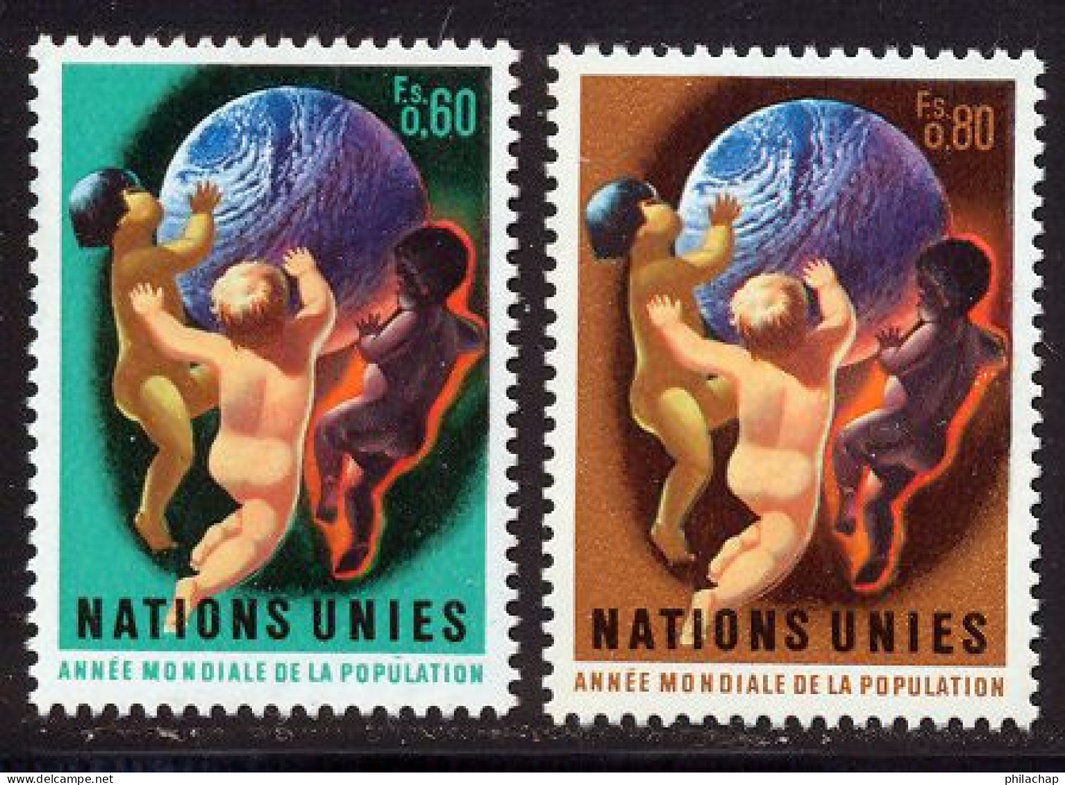 NU (Geneve) 1974 Yvert 43 / 44 ** TB - Unused Stamps