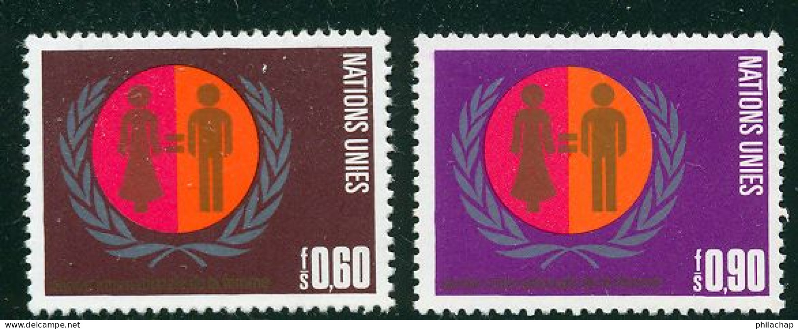 NU (Geneve) 1975 Yvert 48 / 49 ** TB - Ungebraucht