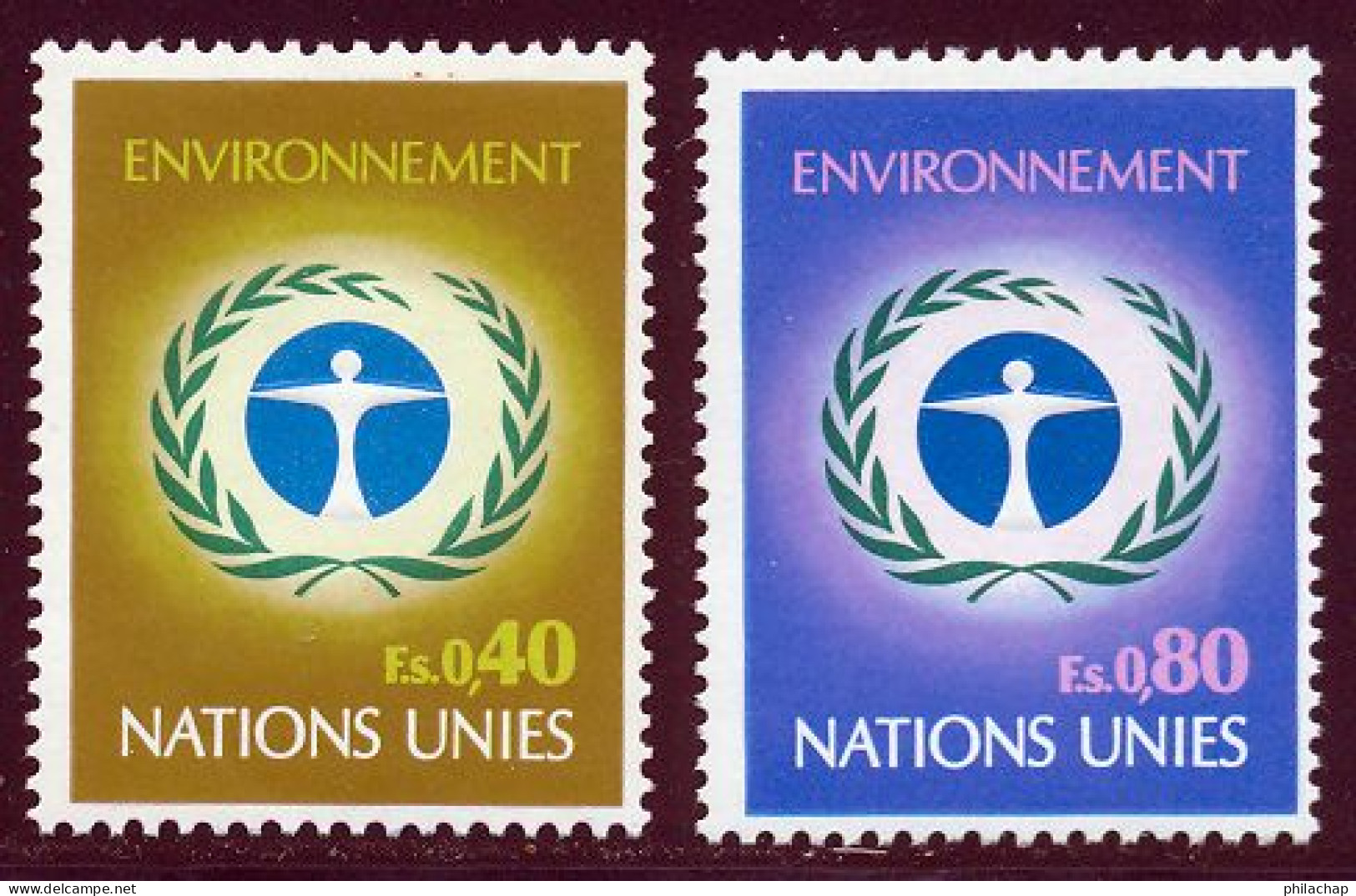 NU (Geneve) 1972 Yvert 25 / 26 ** TB - Unused Stamps