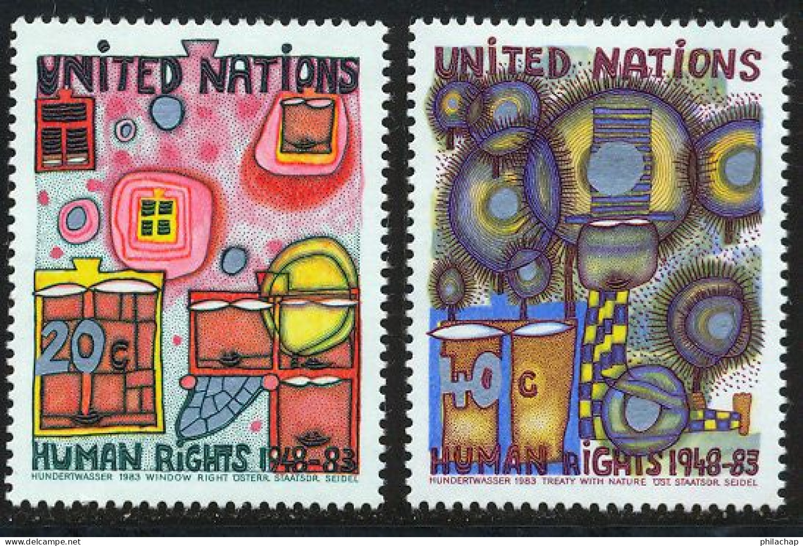 NU (New York) 1983 Yvert 406 / 407 ** TB - Unused Stamps