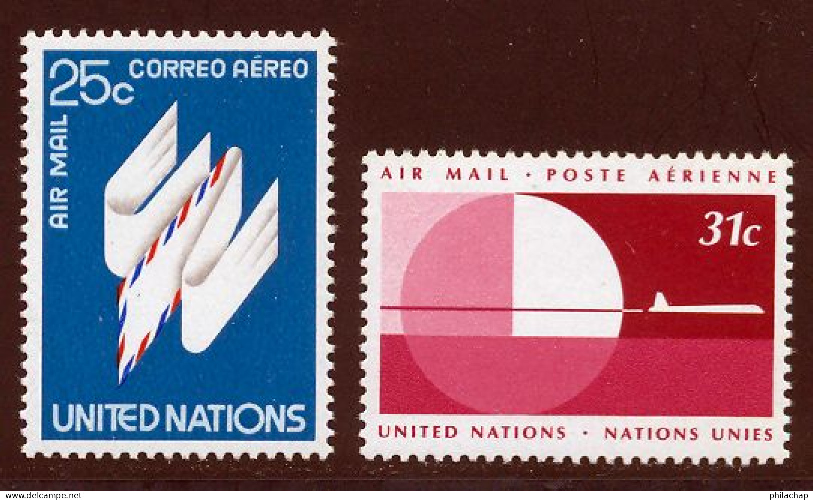 NU (New York) PA 1977 Yvert 22 / 23 ** TB - Airmail