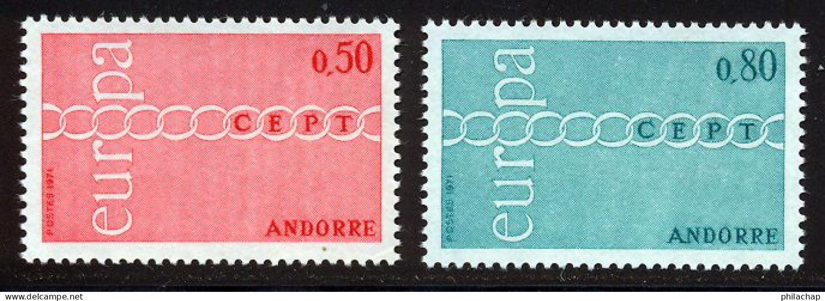 Andorre Francais 1971 Yvert 212 / 213 ** TB - Nuevos