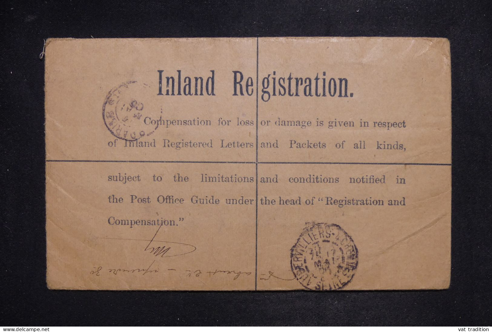 ROYAUME UNI - Entier Postal + Compléments ( Perforés ) En Recommandé Pour La France En 1906 - L 151594 - Entiers Postaux