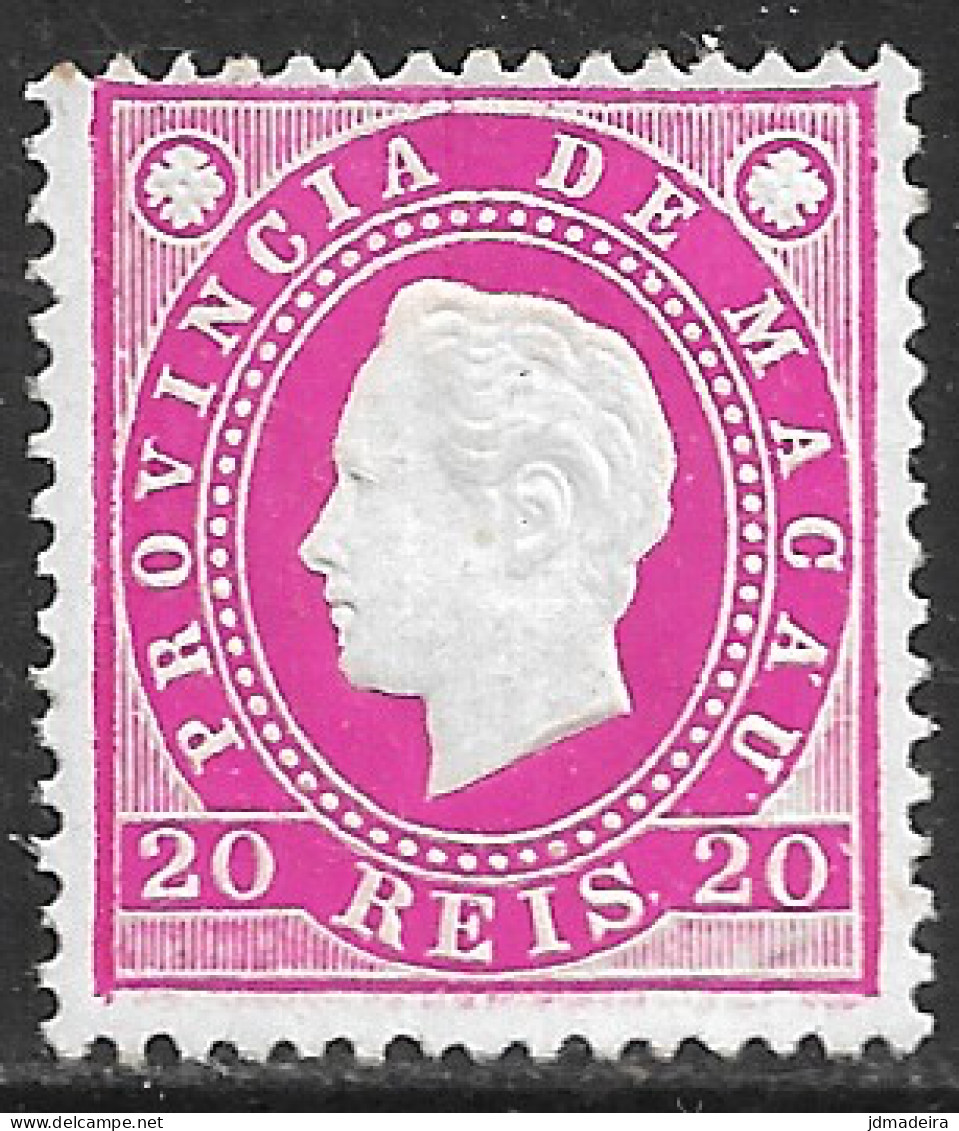 Macau Macao – 1887 King Luis 20 Réis Mint Stamp - Gebraucht