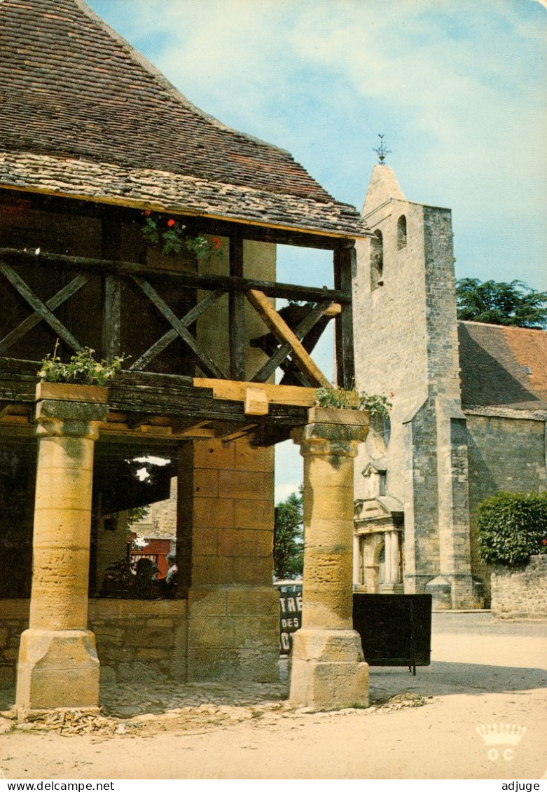 CPM-24- DOMME - Ancienne Halle Du 17ème S. Et L'Eglise Paroissiale- Carterie Occitane N° L 13 - Cliché Perrien - Domme