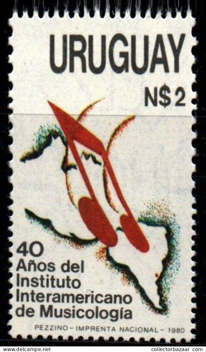 1981 Uruguay Eight Notes On Map Of Americas #1101  ** MNH - Uruguay