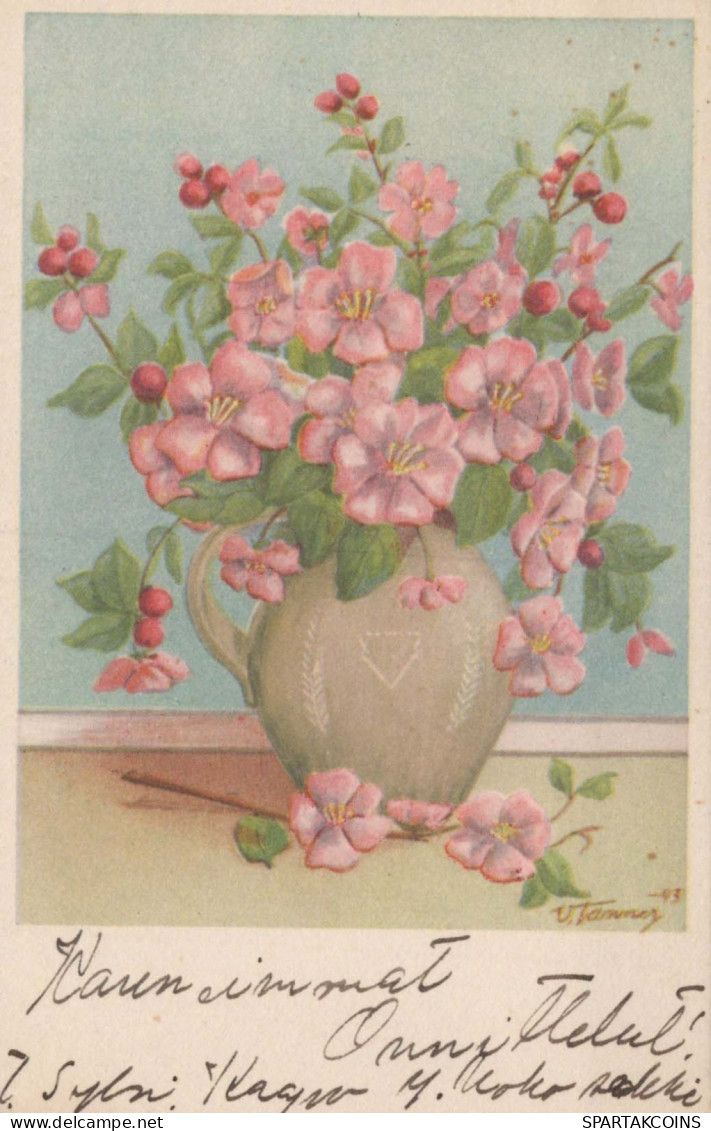 FLOWERS Vintage Postcard CPA #PKE709.GB - Flowers