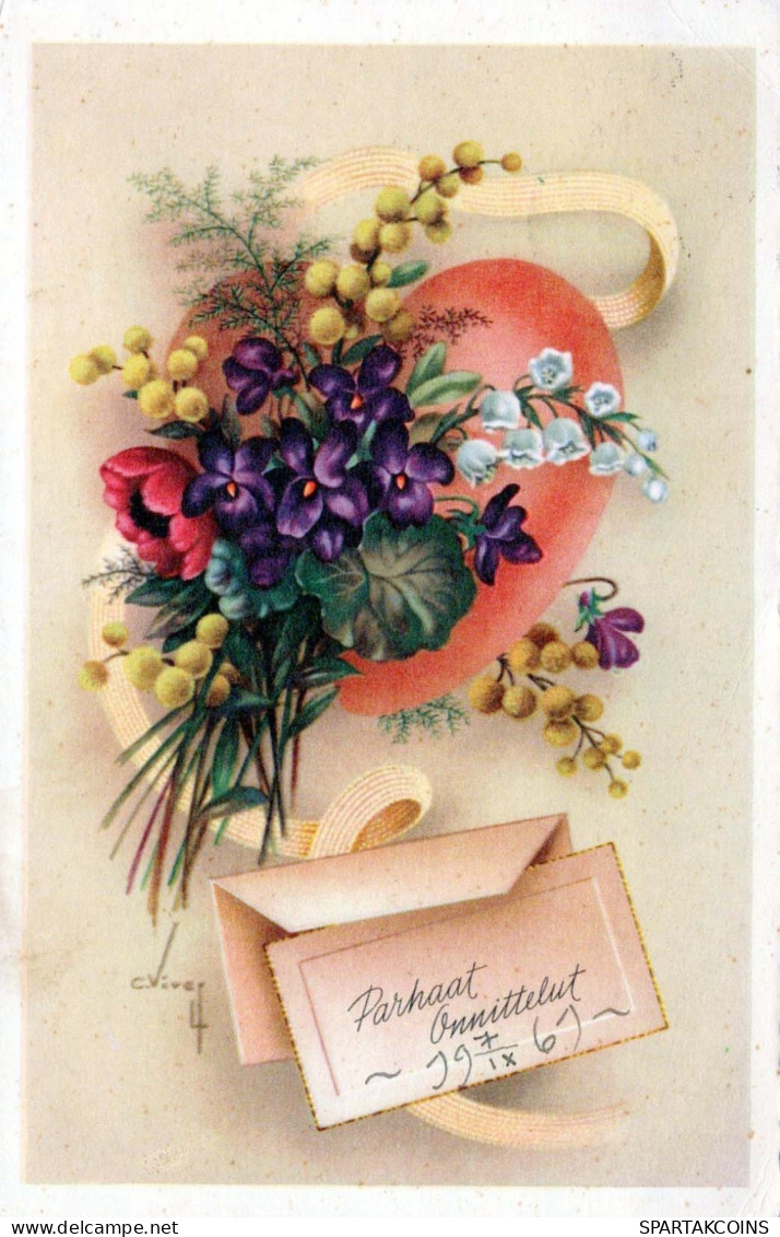 FLOWERS Vintage Postcard CPSMPF #PKG071.GB - Flowers