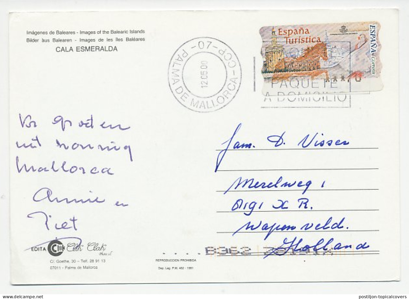 Postcard / ATM Stamp Spain 2000 Tourism - Flamenco Dance - Horse - Autres & Non Classés