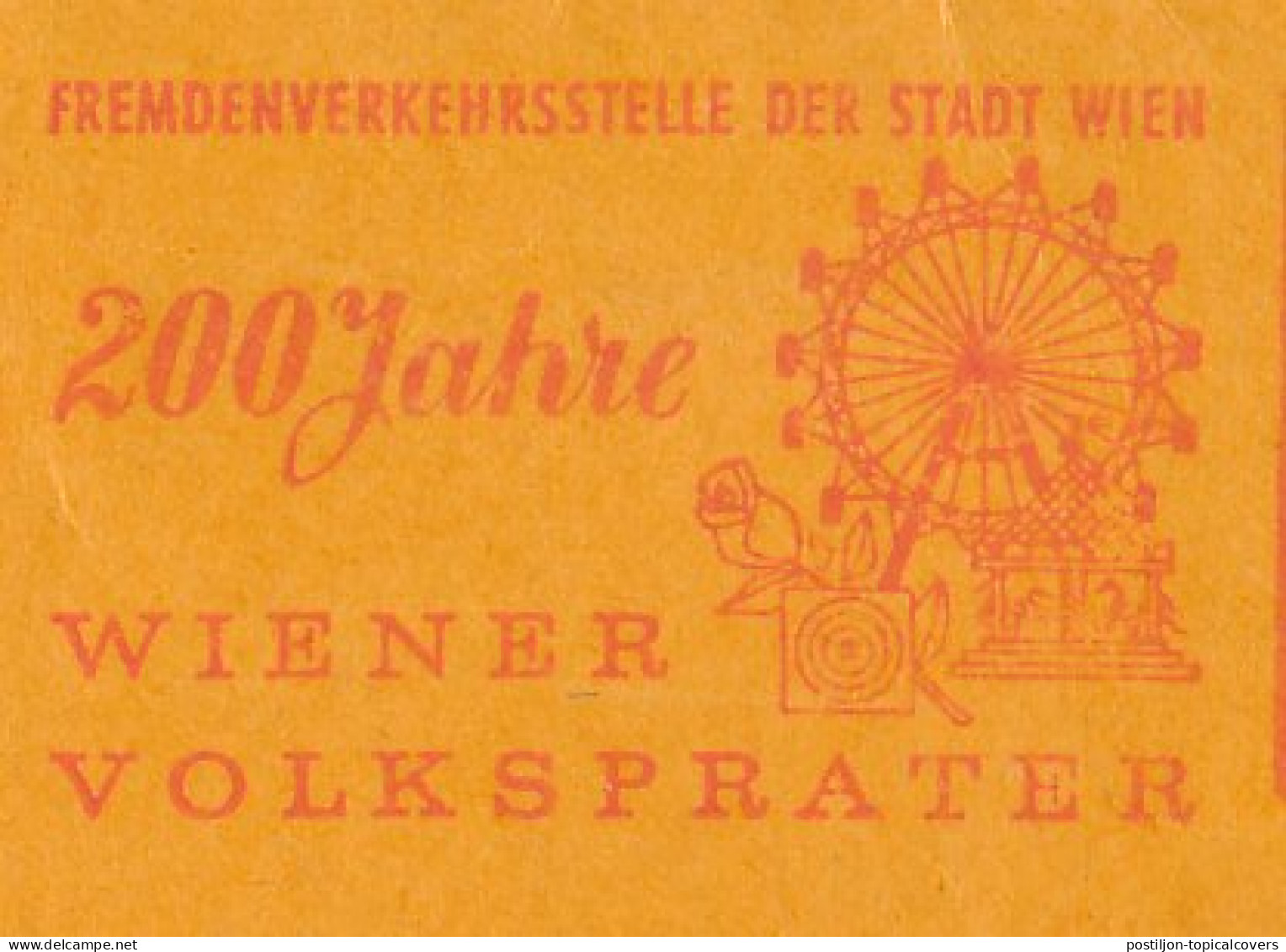 Meter Cover Austria 1966 200 Years Wiener Volksprater - Amusement Park Giant Ferris Wheel - Carnevale