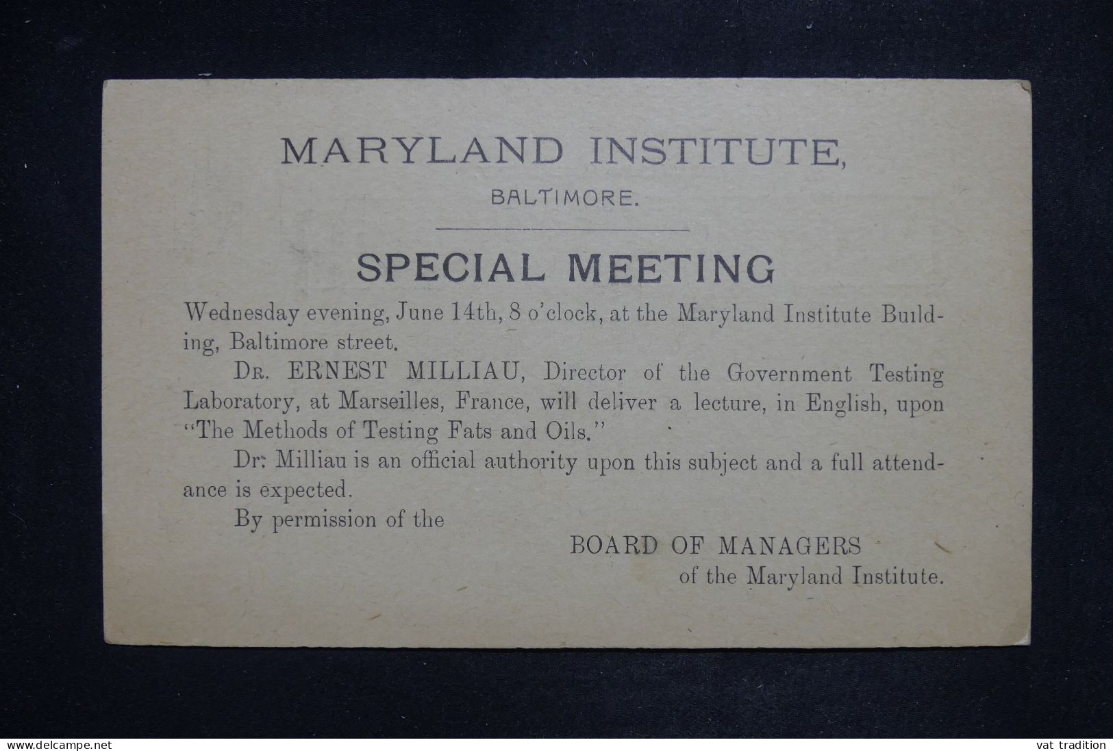 ETATS UNIS - Entier Postal Avec Repiquage Au Dos Du Maryland Institute De Baltimore, Non Circulé - L 151596 - ...-1900