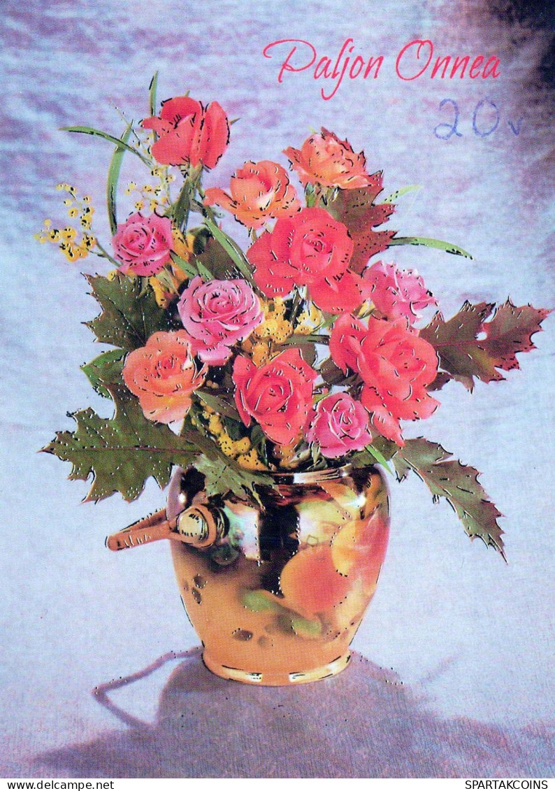 FLOWERS Vintage Postcard CPSM #PAS609.GB - Flowers