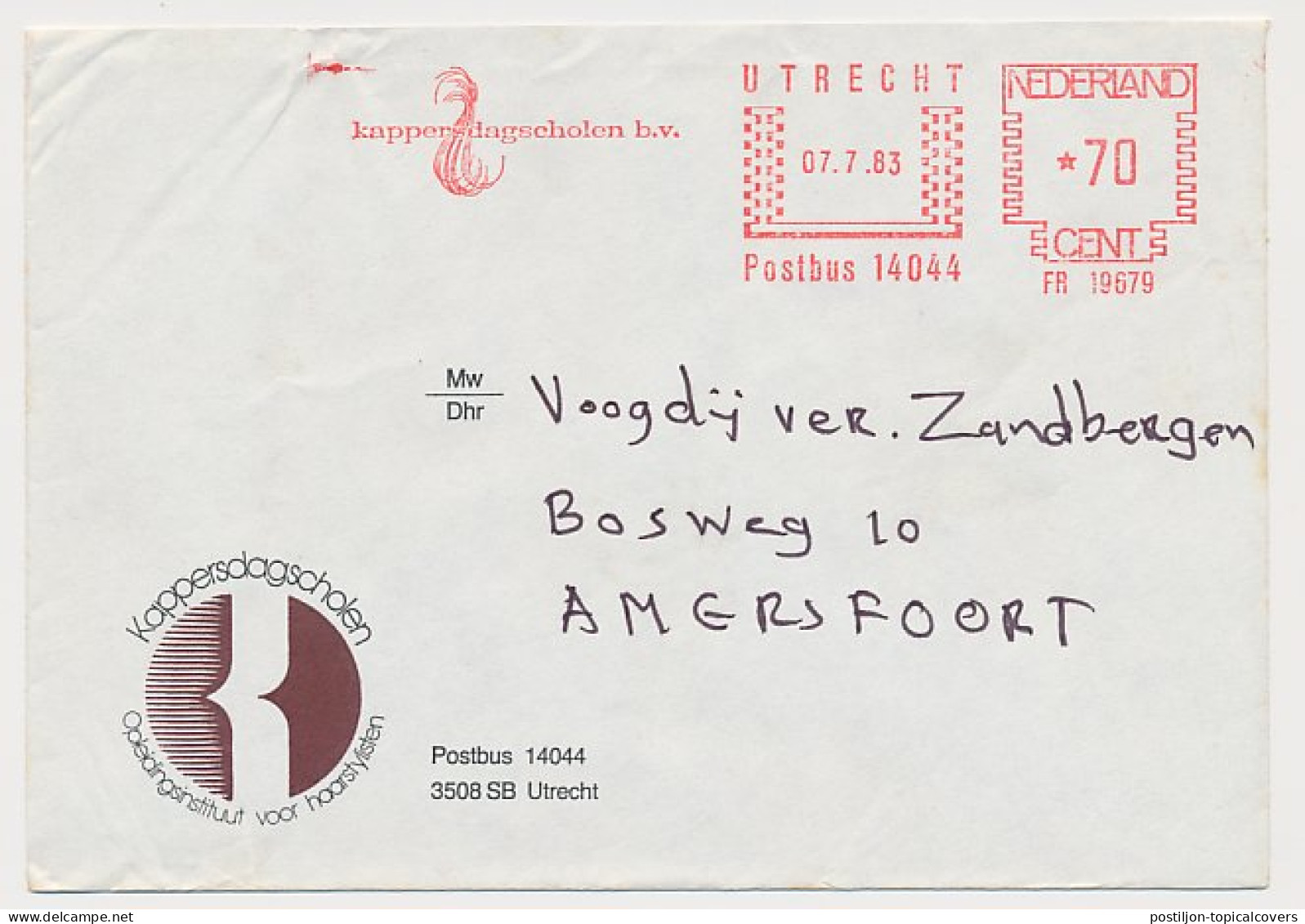 Meter Cover Netherlands 1983 Hairdressing School - Other & Unclassified