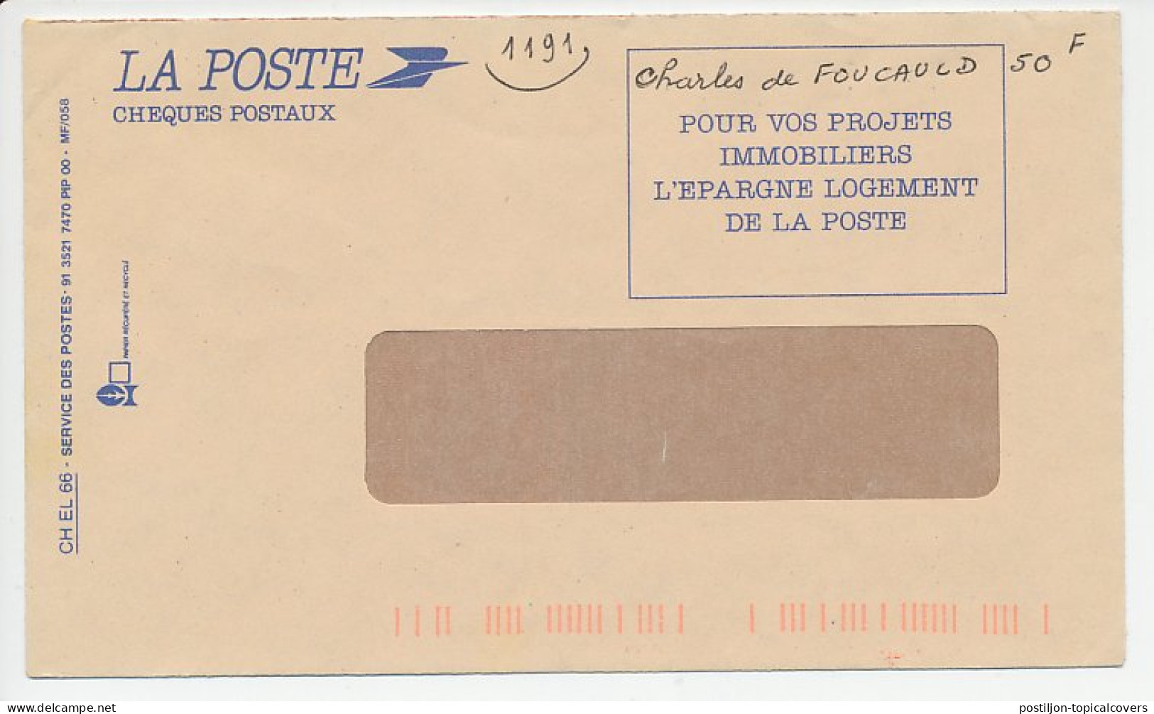 Postal Cheque Cover France 1991 Phone Card - Alumni - Combatants - War Victims - Telecom