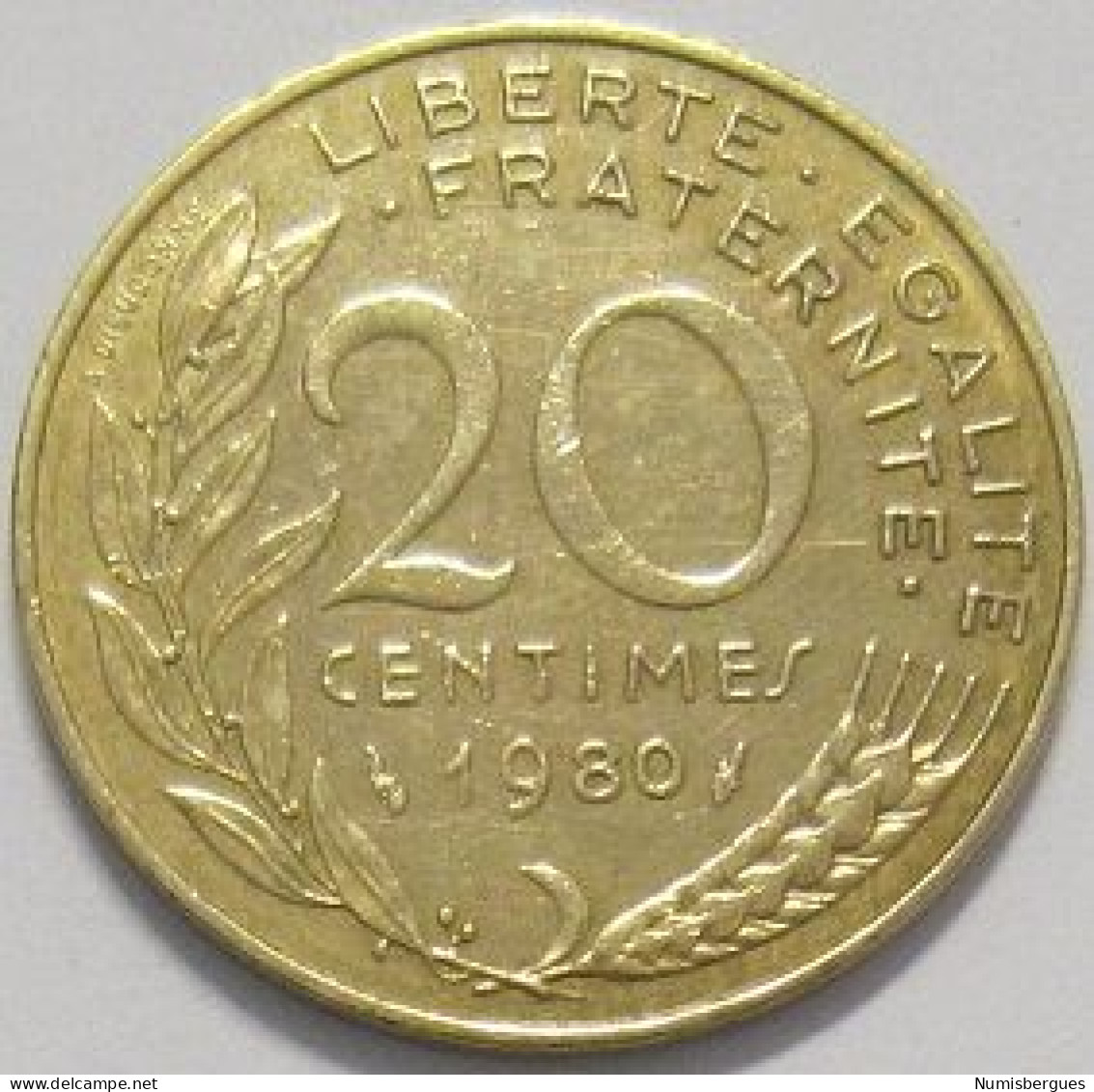 Pièce De Monnaie 20 Centimes Marianne 1980 - 20 Centimes