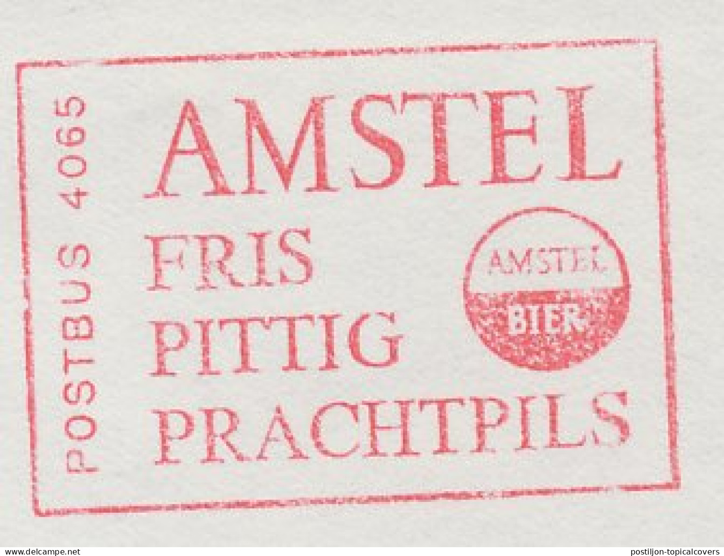 Meter Cover Netherlands 1965 Beer - Pils - Amstel - Brewery - Wines & Alcohols