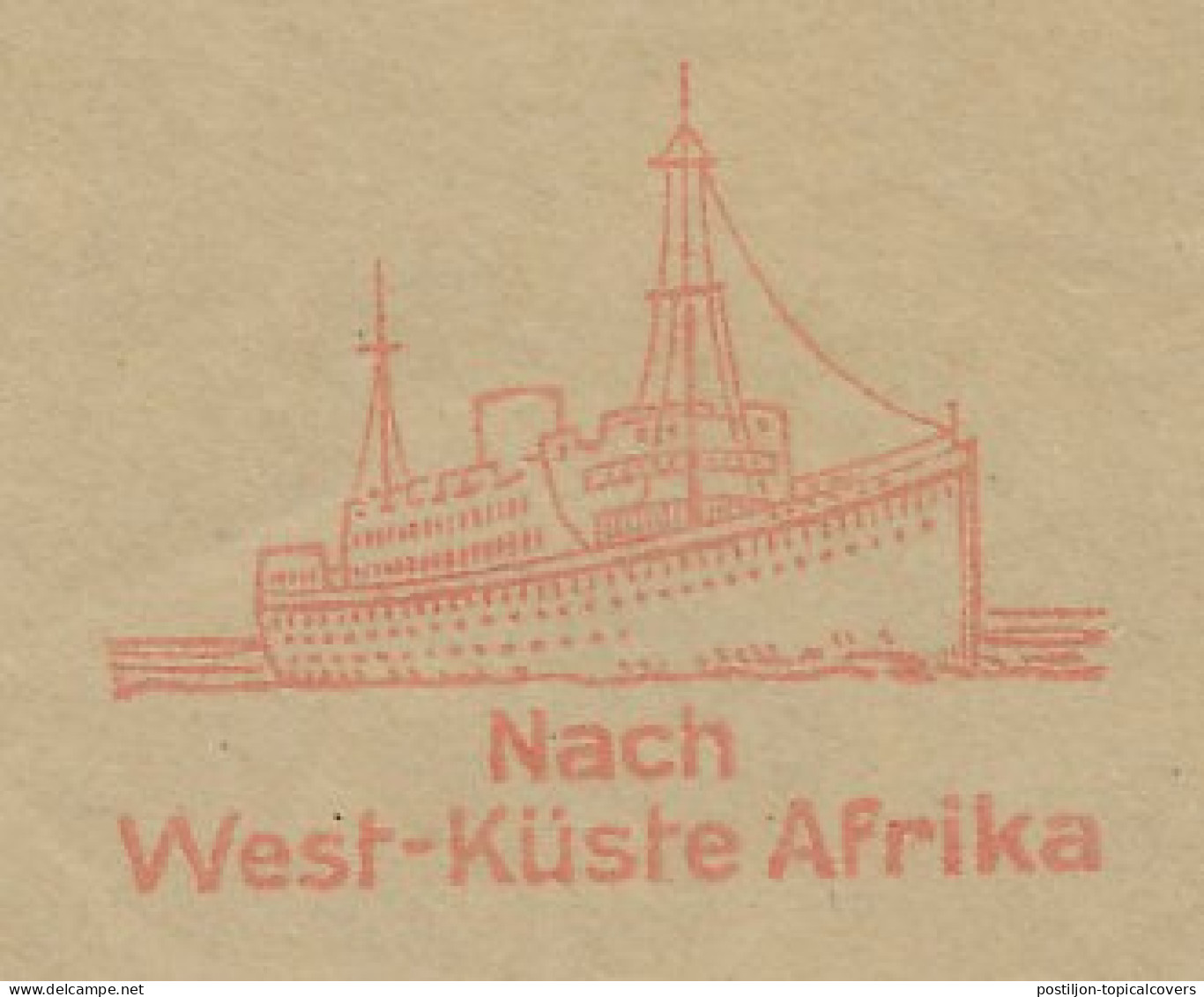 Meter Cut Deutsches Reich / Germany 1934 Passenger Ship - Liner - West Coast Africa - Barche