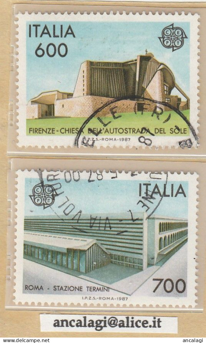 USATI ITALIA 1987 - Ref.0556 "EUROPA UNITA" Serie Di 2 Val. - - 1981-90: Usati