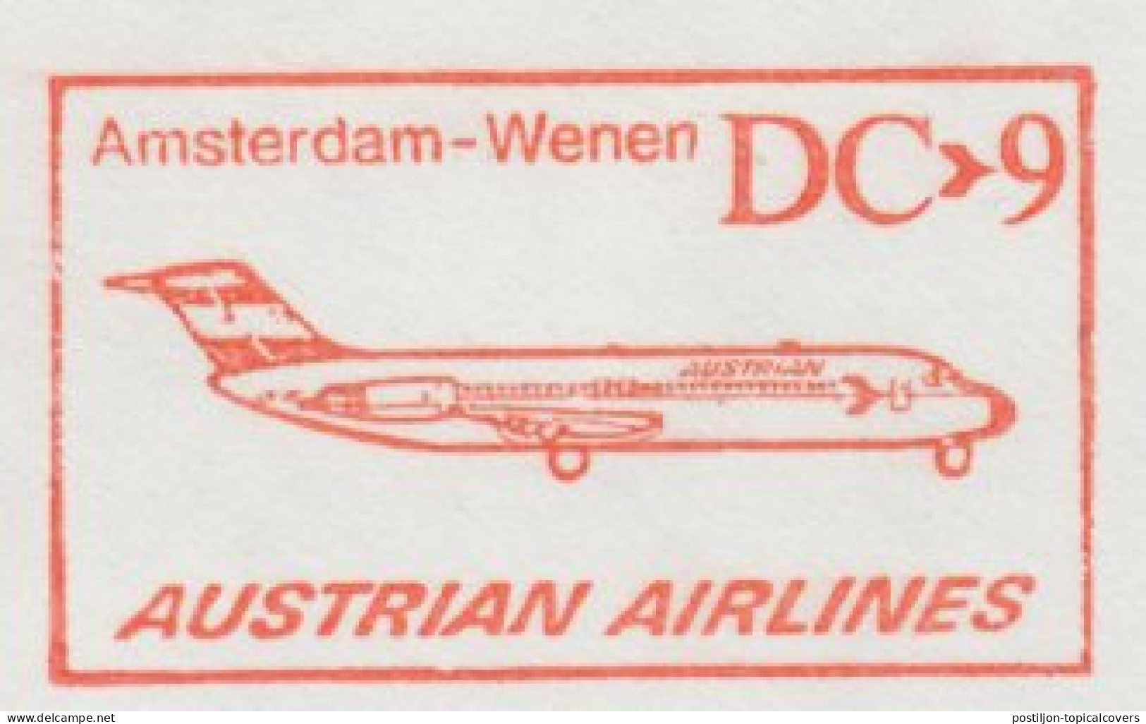 Meter Cut Netherlands 1977 Austrian Airlines - McDonnell Douglas DC-9 - Aerei