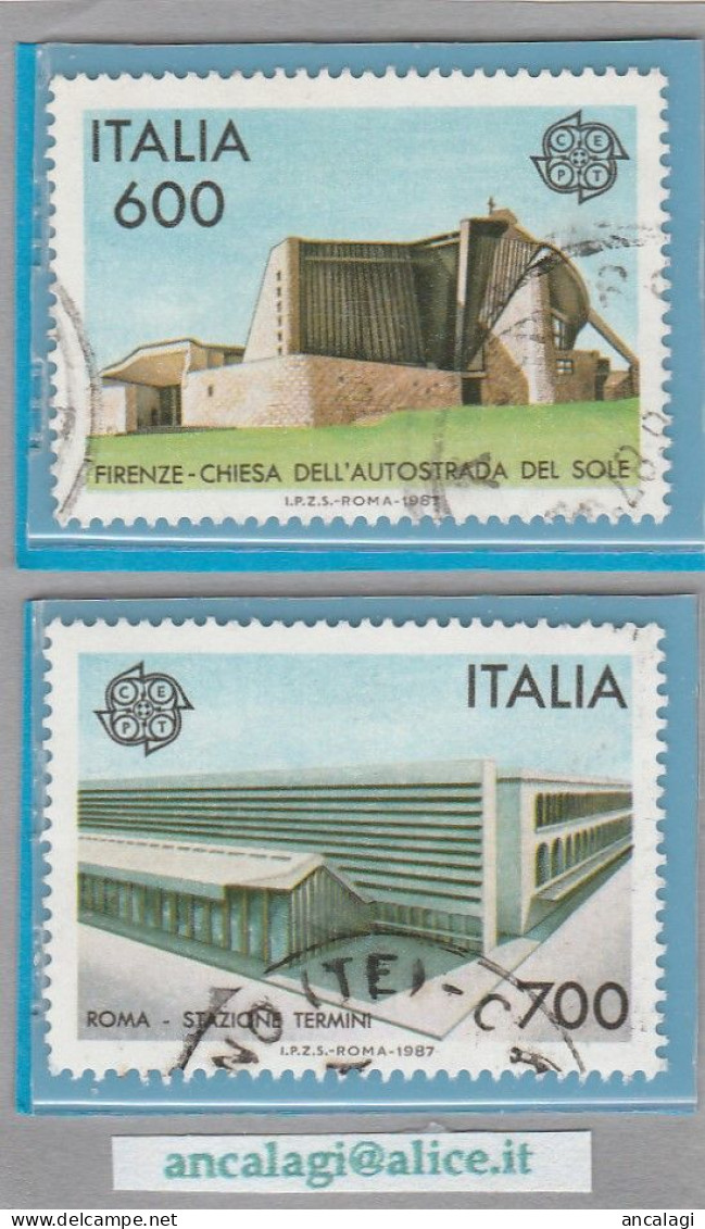 USATI ITALIA 1987 - Ref.0556A "EUROPA UNITA" Serie Di 2 Val. - - 1981-90: Usati