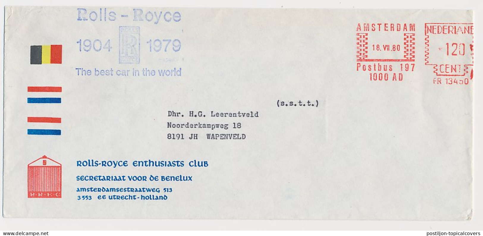 Meter Cover Netherlands 19 Rolls Royce Club - Remembrance Cover - Automobili