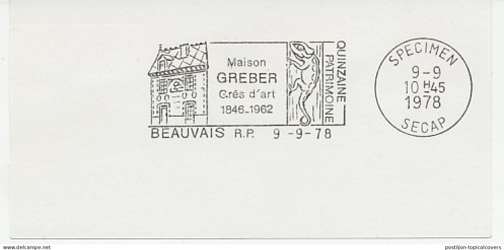 Specimen Postmark Card France 1978 Sandstone Art - Lizard - Sonstige & Ohne Zuordnung
