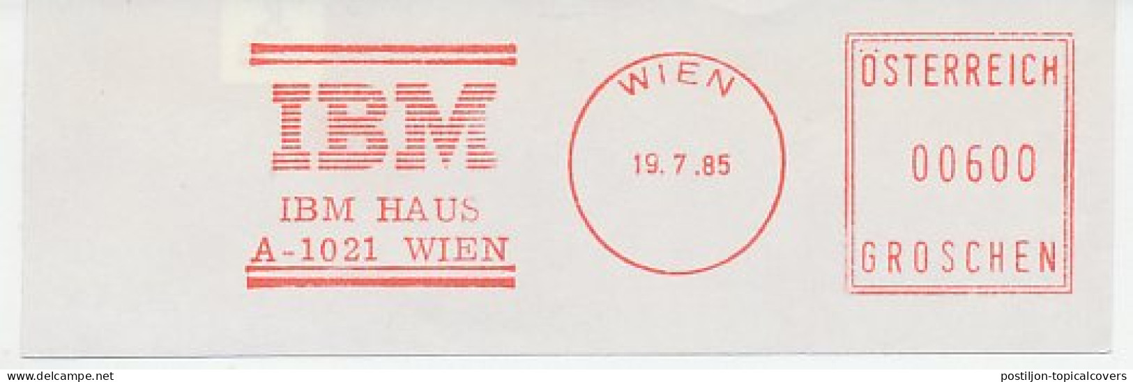 Meter Cut Austria 1985 IBM  - Informatique
