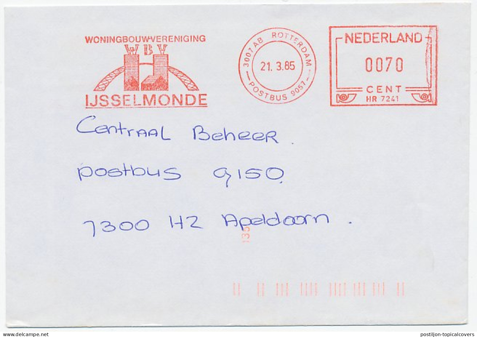 Meter Cover Netherlands 1985 Bridge - Bridges