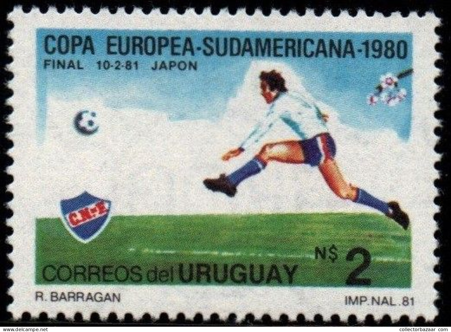 1981 Uruguay Europe South American Soccer Cup JAPAN #1109  ** MNH - Uruguay