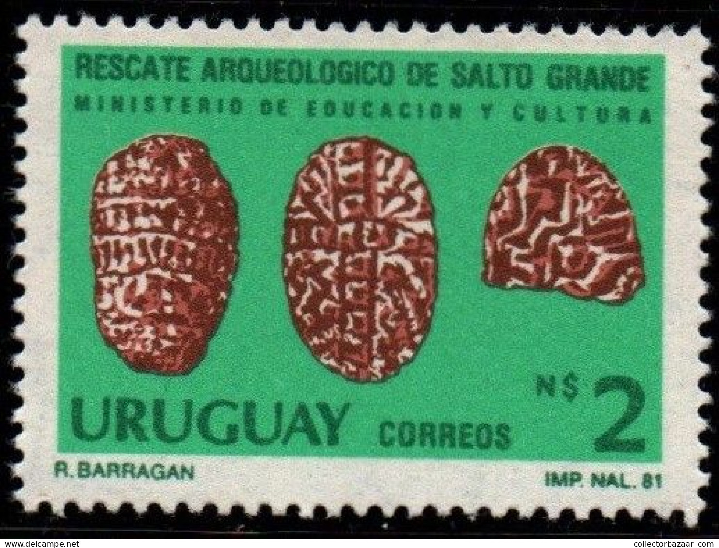 1981 Uruguay Stone Tablets Salto Grande Excavation #1110  ** MNH - Uruguay